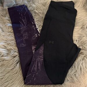Under Armour Black and Purple Leggings